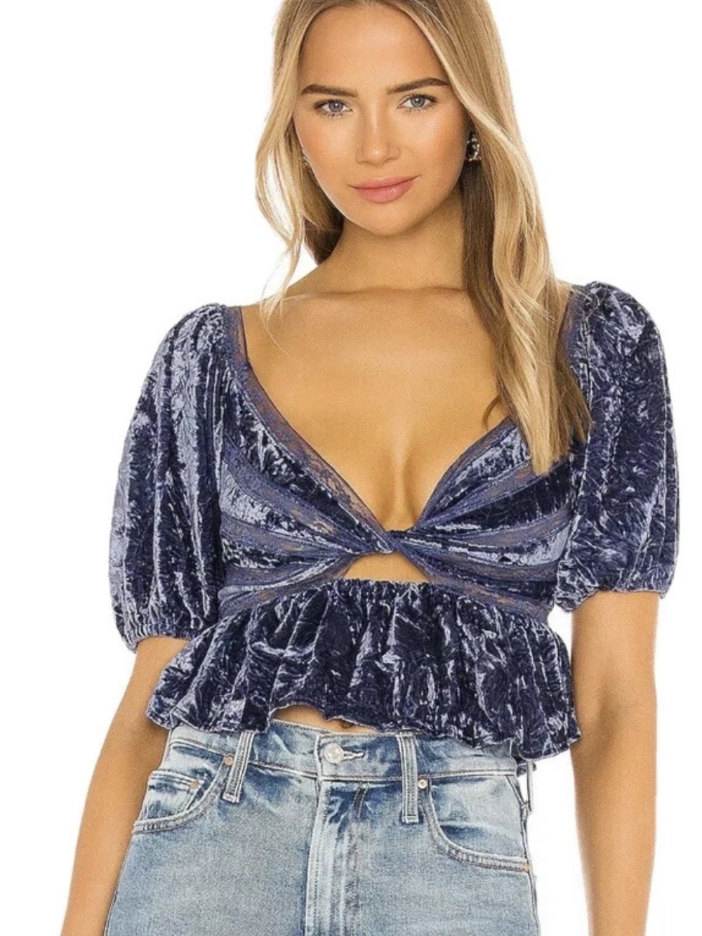 Free People Yours Truly Velvet Top - Shade Wild Moon Women’s XS